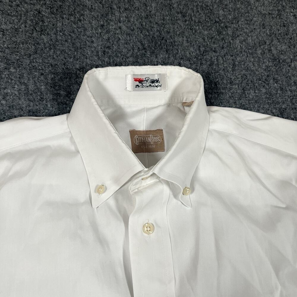 Vintage Gitman Bros Shirt Mens 15.5 32 USA Made TTX Pinpoint Finest 2x2 Oxford